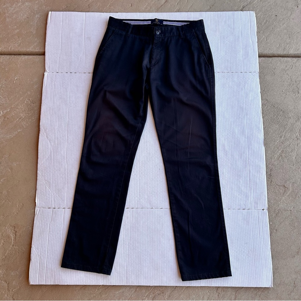 Massimo Dutti Dark Blue Chinos Classic Straight Leg